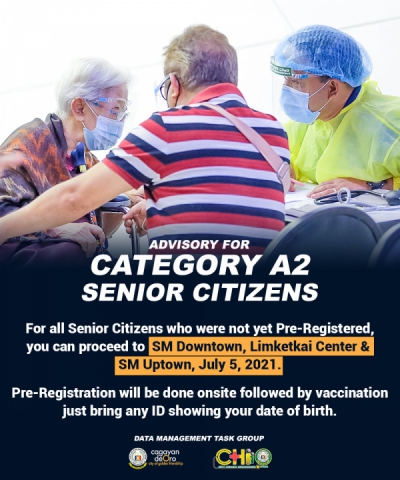 Walk-in Vaccination for Senior Citizens on July 5, 2021